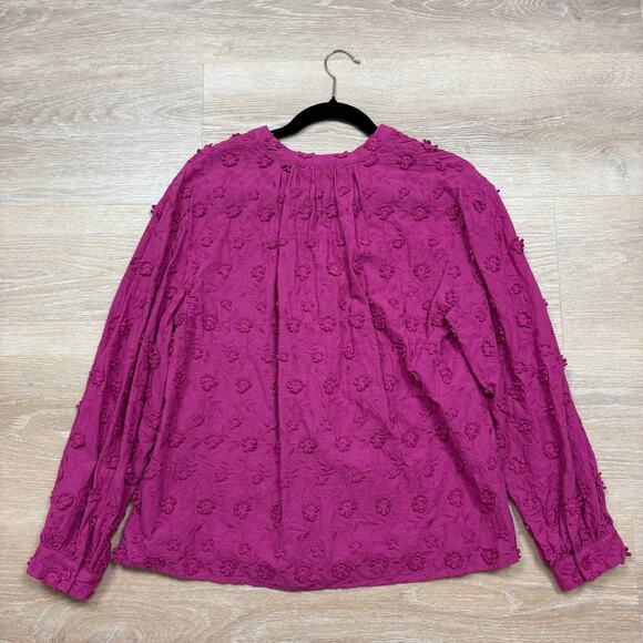 Soft Surroundings Sunny Day Floral Applique Blouse Women’s M Color Pink - Picture 5 of 5